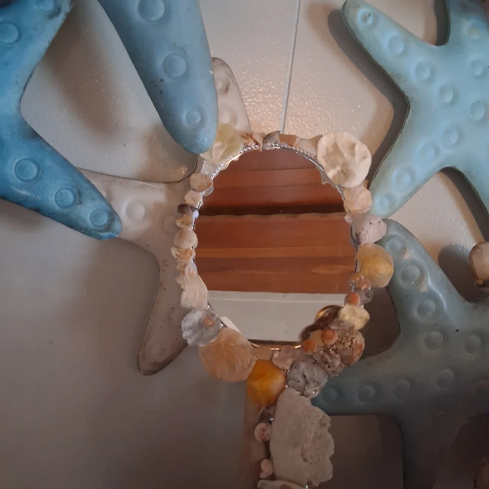 Shell-Embellished Hand Mirror - Picture 9 of 10